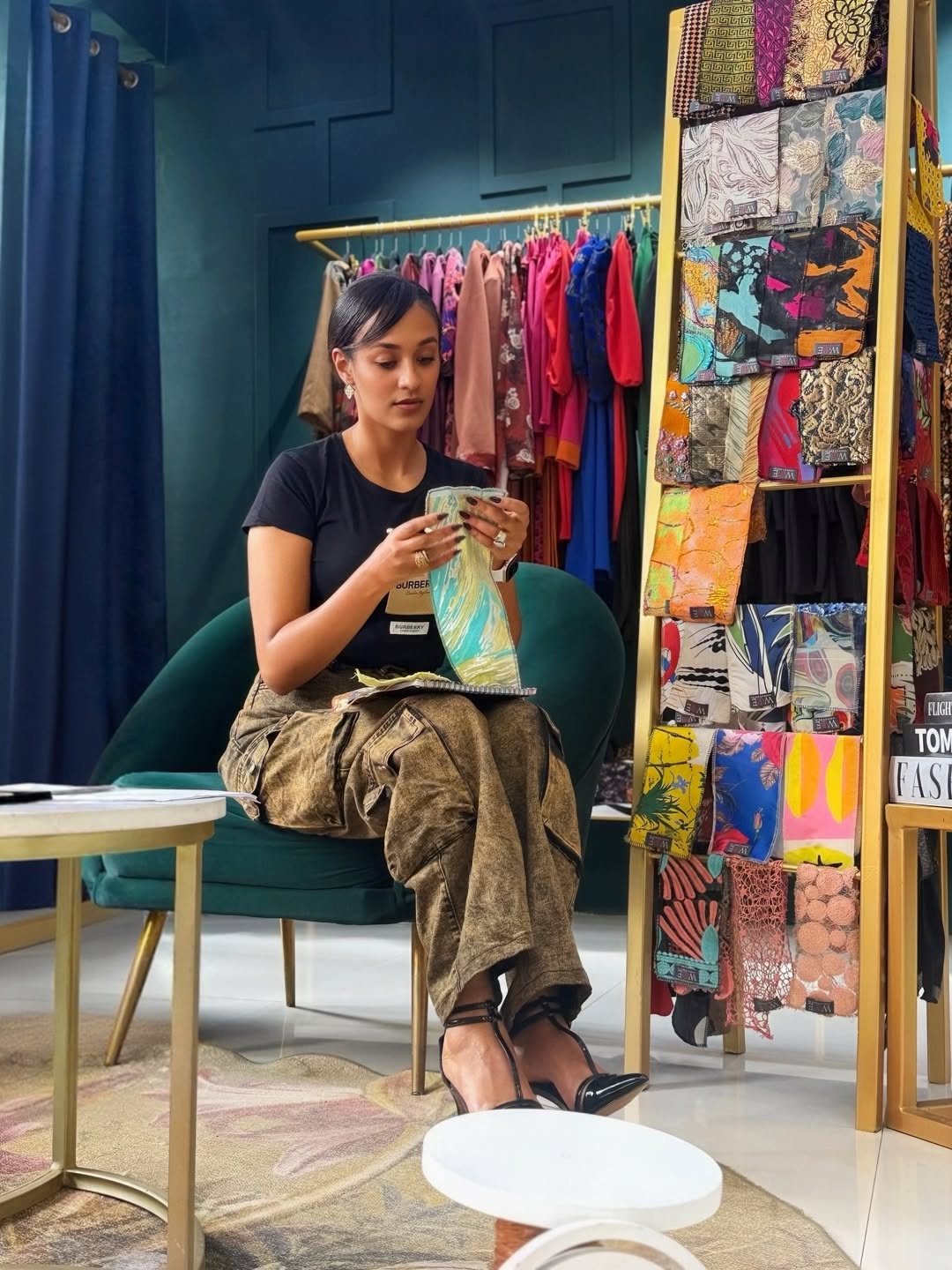 Selamawit at work in the atelier